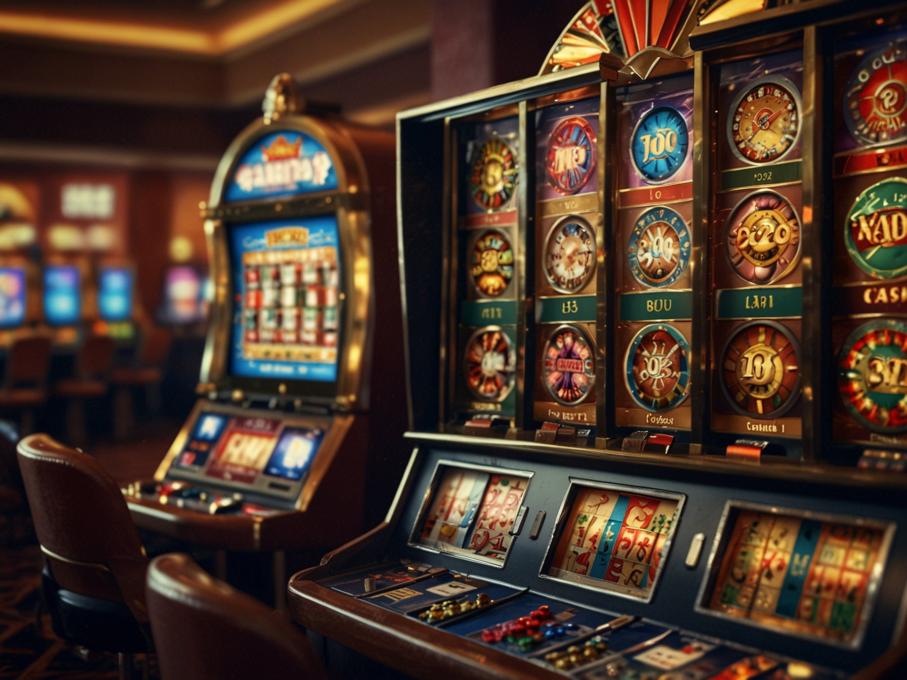 Различные игровые автоматы и карточные столы